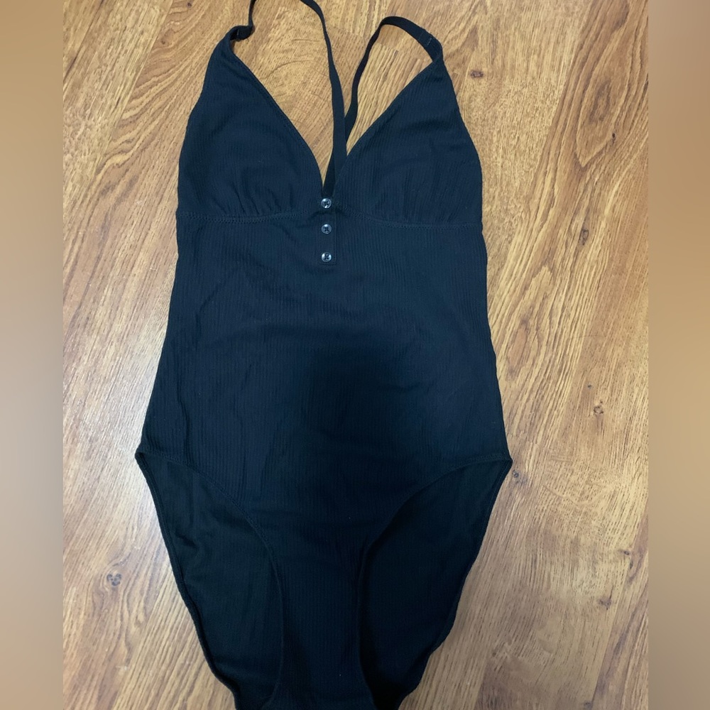 Aerie Black Ribbed Bodysuit